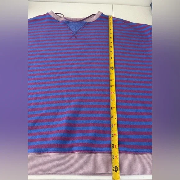 Free People We The Free Classic Striped Oversized Crewneck Blue Combo Size Small - Picture 8 of 10